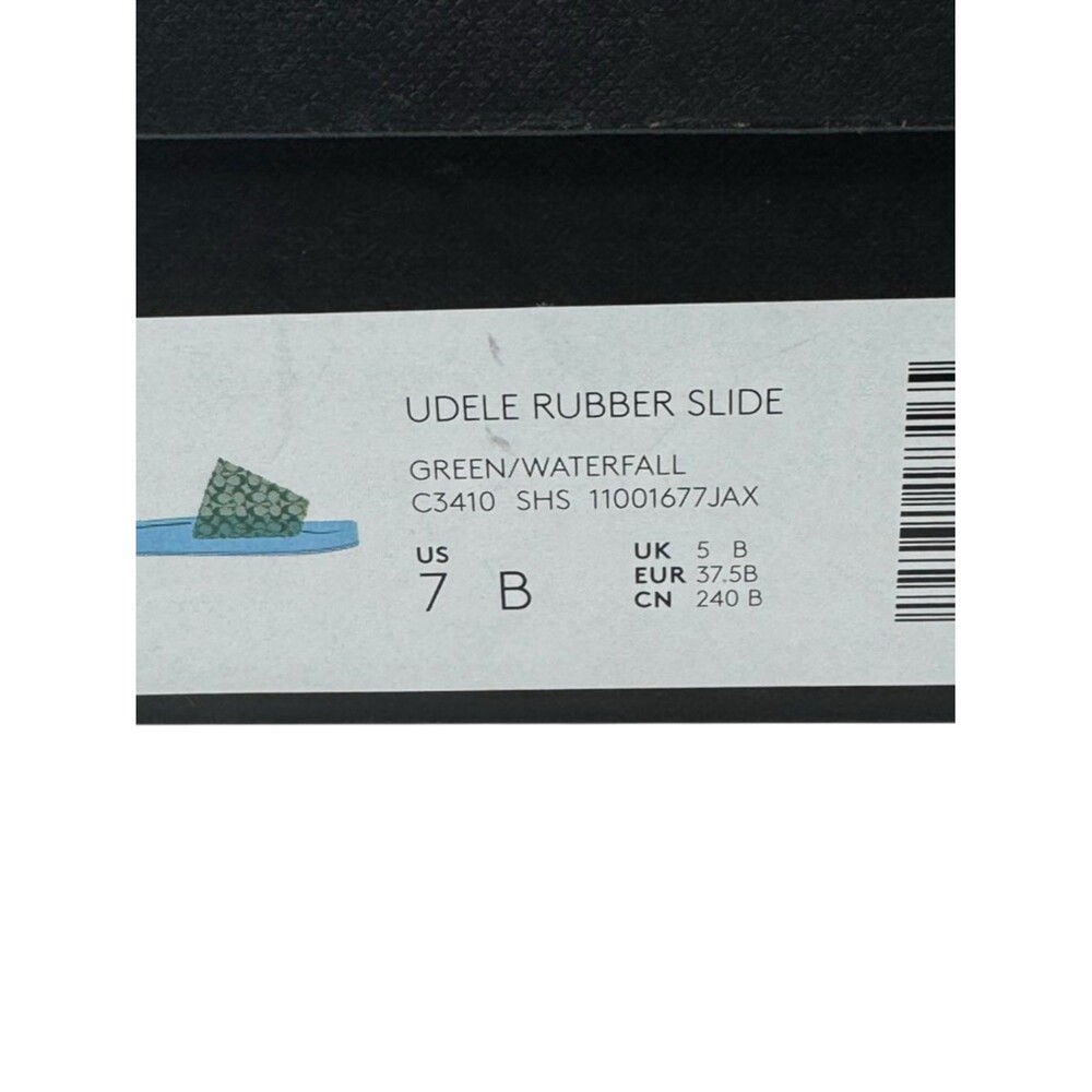 Coach Udele Signature Rubber Slides Green & Waterfall Size 7 - Picture 10 of 10